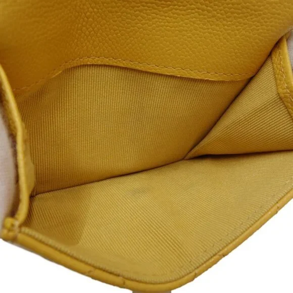 CHANEL Authentic Yellow Caviar Leather Wallet - Picture 9 of 10